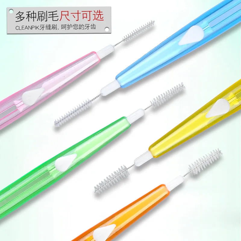 30Pcs/Box Toothpick Dental Interdental Brush 0.6-1.5Mm Cleaning Between Teeth Oral Care Orthodontic I Shape Tooth Floss - Slobuy