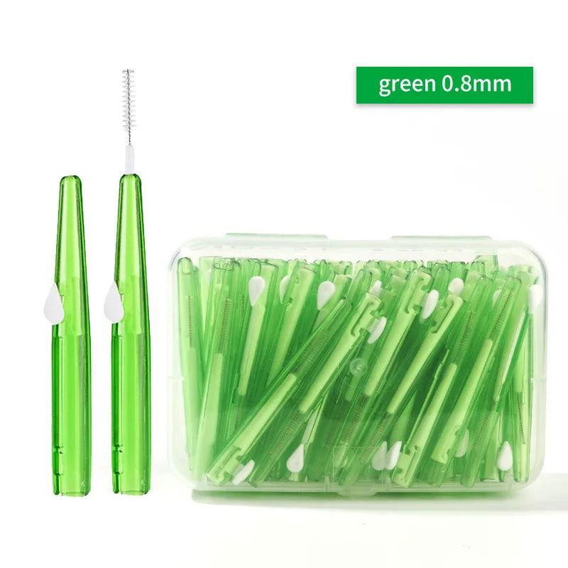 30Pcs/Box Toothpick Dental Interdental Brush 0.6-1.5Mm Cleaning Between Teeth Oral Care Orthodontic I Shape Tooth Floss - Slobuy