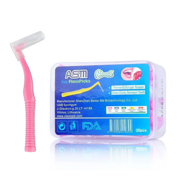 30Pcs/Box Toothpick Dental Interdental Brush 0.6-1.5Mm Cleaning Between Teeth Oral Care Orthodontic I Shape Tooth Floss - Slobuy