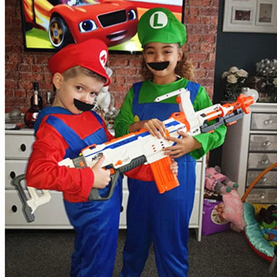 Boy Girl Anime Games Cartoon Cosplay Suit Kids Anime Fantasy Romper Party Halloween Long Sleeve Dress Hat Costume - Slobuy