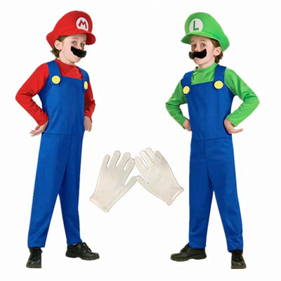 Boy Girl Anime Games Cartoon Cosplay Suit Kids Anime Fantasy Romper Party Halloween Long Sleeve Dress Hat Costume - Slobuy
