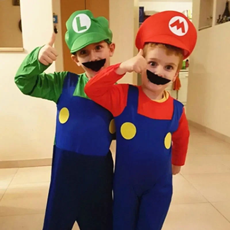 Boy Girl Anime Games Cartoon Cosplay Suit Kids Anime Fantasy Romper Party Halloween Long Sleeve Dress Hat Costume - Slobuy