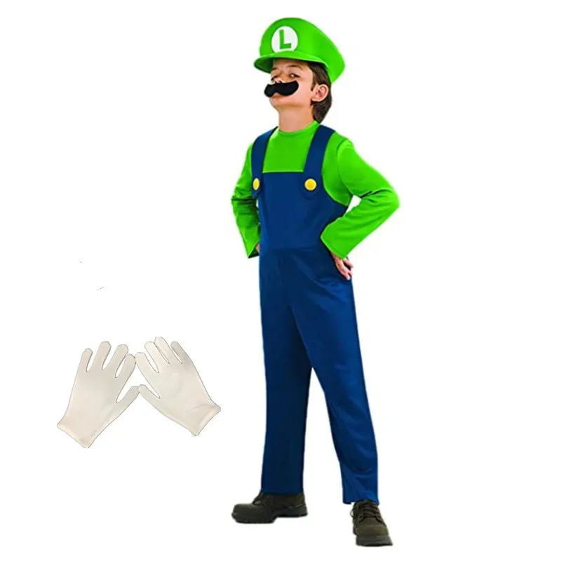 Boy Girl Anime Games Cartoon Cosplay Suit Kids Anime Fantasy Romper Party Halloween Long Sleeve Dress Hat Costume - Slobuy