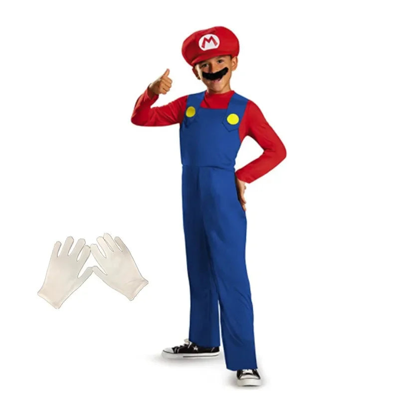 Boy Girl Anime Games Cartoon Cosplay Suit Kids Anime Fantasy Romper Party Halloween Long Sleeve Dress Hat Costume - Slobuy