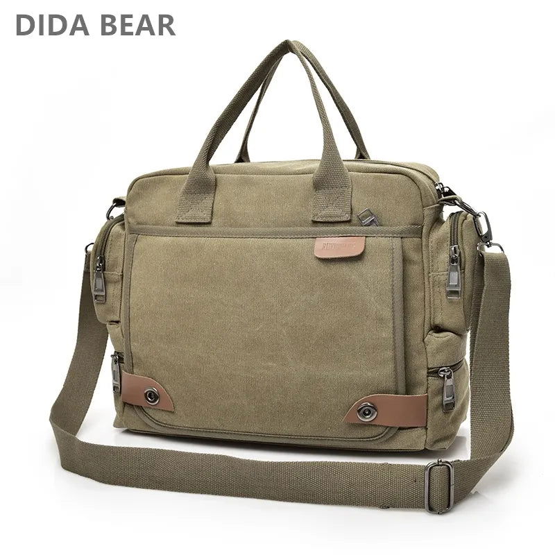 Brand Men Crossbody Bags Male Canvas Shoulder Bags Boy Messenger Bags Man Handbags for Travel Casual Large Satchel Grey - Slobuy
