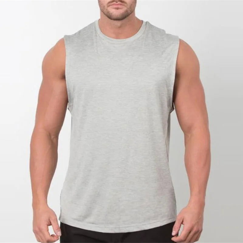 Brand New Plain Tank Top Men Bodybuilding singlet Gym Stringer Sleeveless Shirt Blank Fitness Clothing Sportwear Muscle Vest - Slobuy