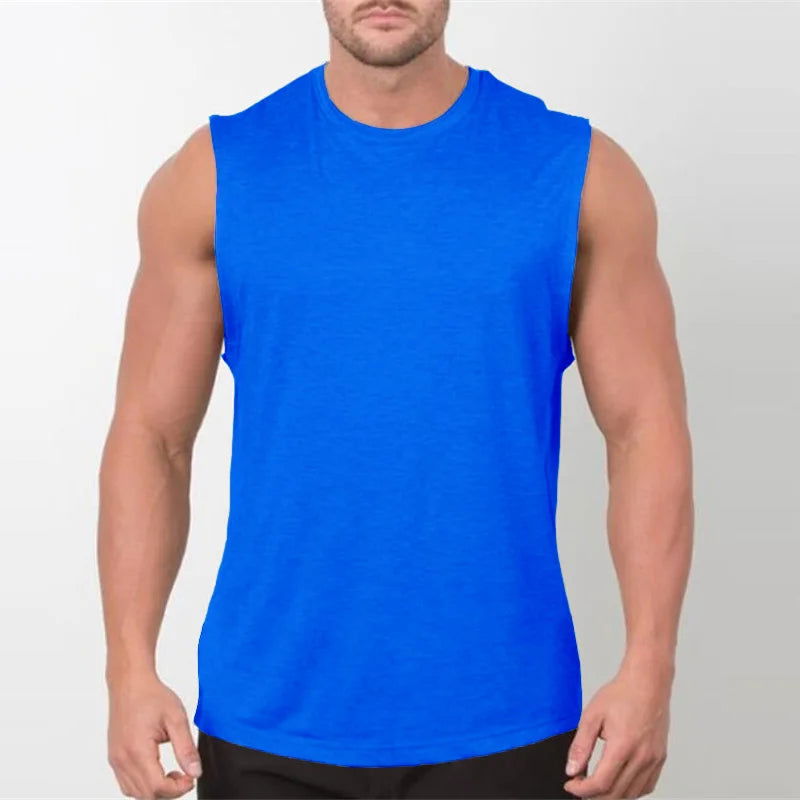 Brand New Plain Tank Top Men Bodybuilding singlet Gym Stringer Sleeveless Shirt Blank Fitness Clothing Sportwear Muscle Vest - Slobuy