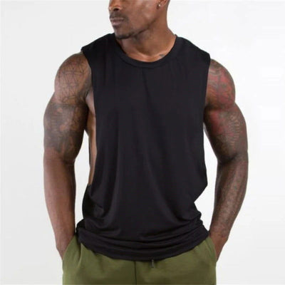 Brand New Plain Tank Top Men Gyms Stringer Sleeveless Shirt Open Sides Blank Fitness Clothing Cotton Sportwear Muscle Vest - Slobuy