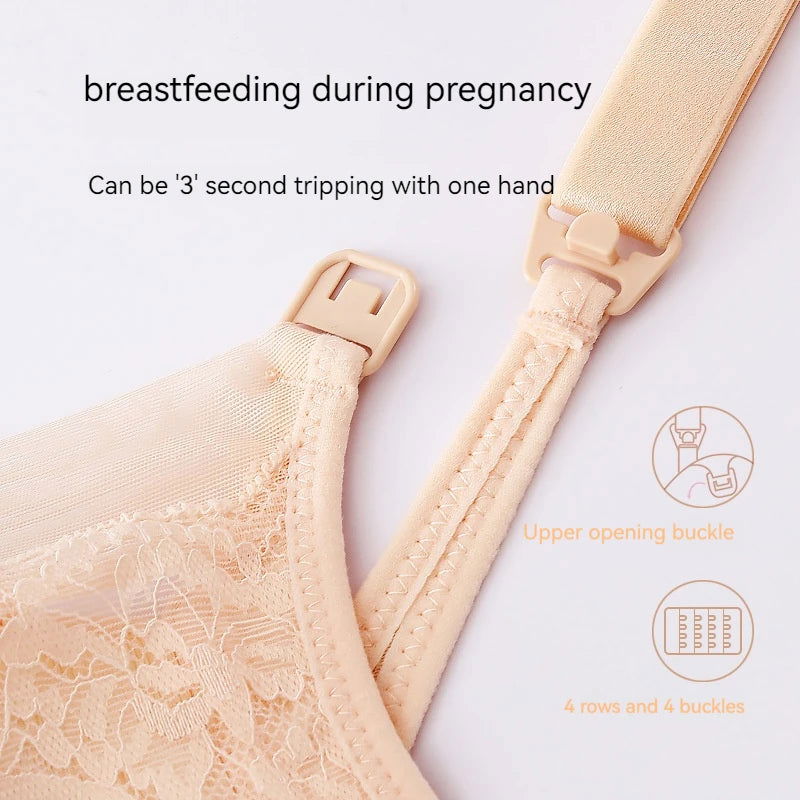 Breastfeeding Bra Summer Breastfeeding Thin Pregnant Women's Underwear Pregnancy Bra Ultra Thin Wrapped Anti Sagging Promotion - Slobuy