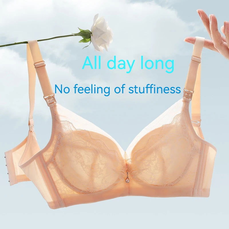 Breastfeeding Bra Summer Breastfeeding Thin Pregnant Women's Underwear Pregnancy Bra Ultra Thin Wrapped Anti Sagging Promotion - Slobuy
