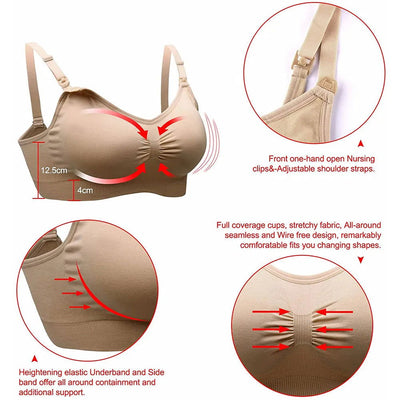 Breastfeeding Bras Maternity Nursing Bra for Feeding Nursing Underwear Clothes for Pregnant Women Wirefree Breathable Bra - Slobuy
