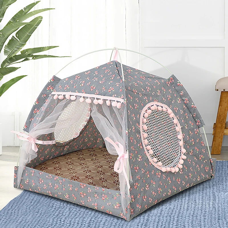 Breathable Cat Dog Litter Tent Kennel Foldable Universal Indoor Teepee Pet House Breathable Puppy Tent Bed Dog Supplies - Slobuy