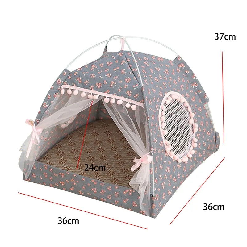 Breathable Cat Dog Litter Tent Kennel Foldable Universal Indoor Teepee Pet House Breathable Puppy Tent Bed Dog Supplies - Slobuy