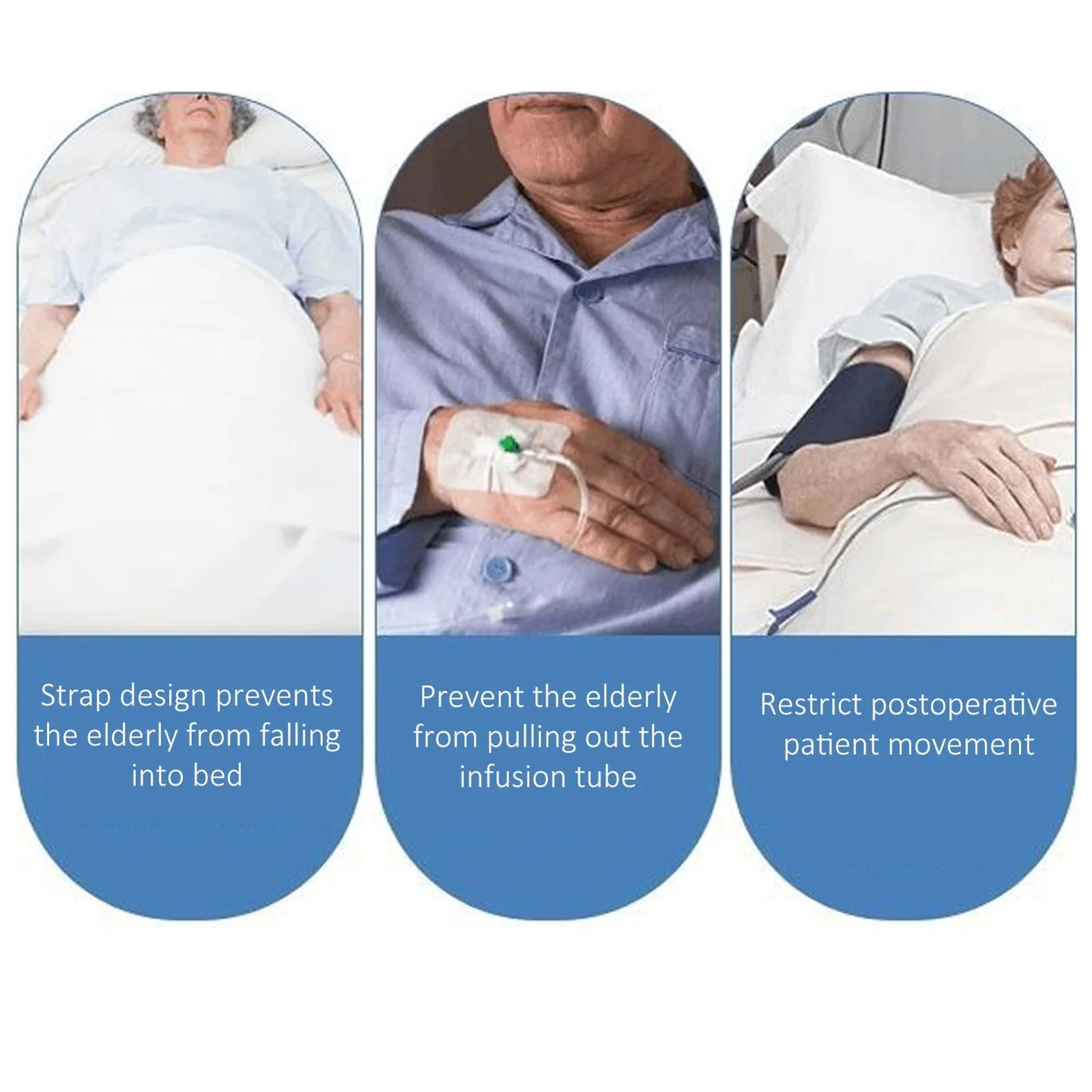 Breathable Self Injury Prevention Hand Fixed Restraint Glove Patient Safety Hand Control Gloves Adjustable for Elderly Disabled - Slobuy