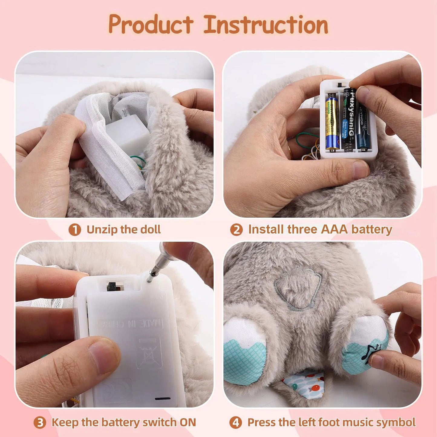 Breathing Bear Baby Soothing Otter Plush Doll Toy Baby Kids Soothing Music Baby Sleeping Companion Sound and Light Doll Toy Gift - Slobuy