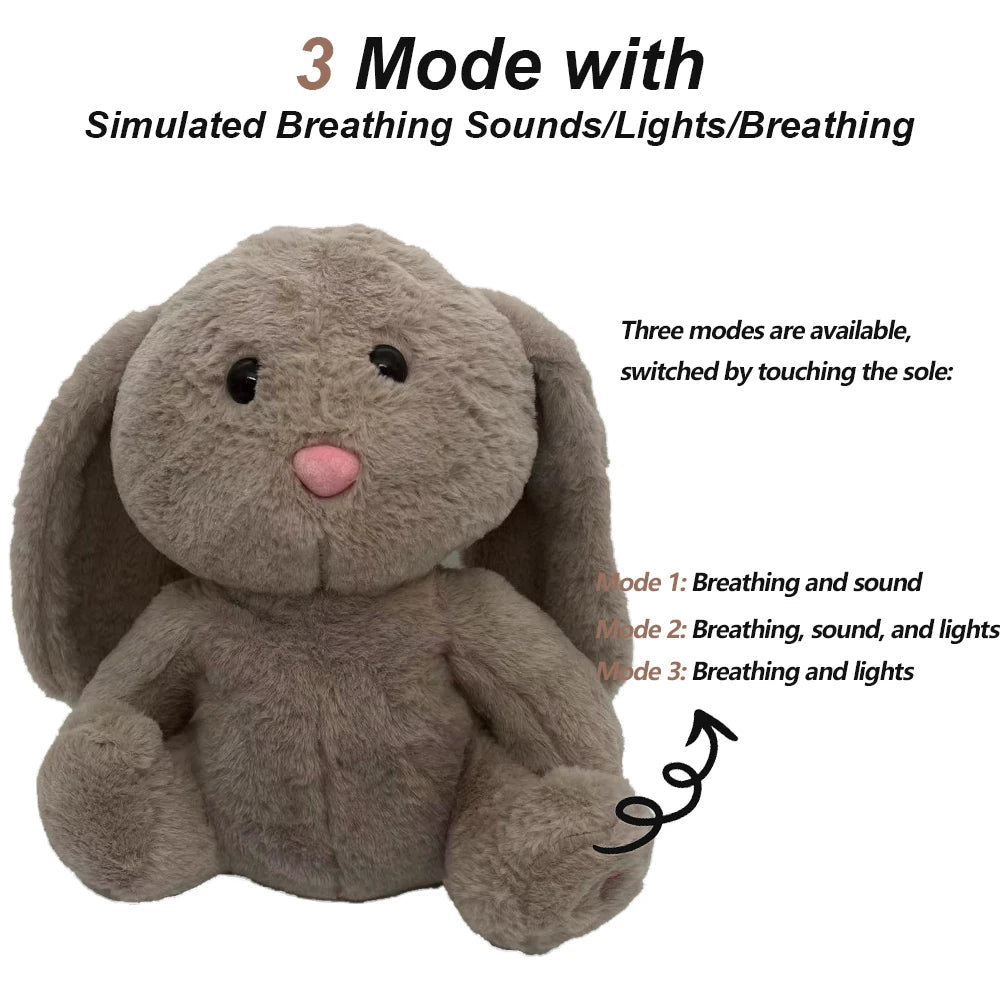Breathing Bear Baby Soothing Otter Plush Doll Toy Baby Kids Soothing Music Baby Sleeping Companion Sound and Light Doll Toy Gift - Slobuy