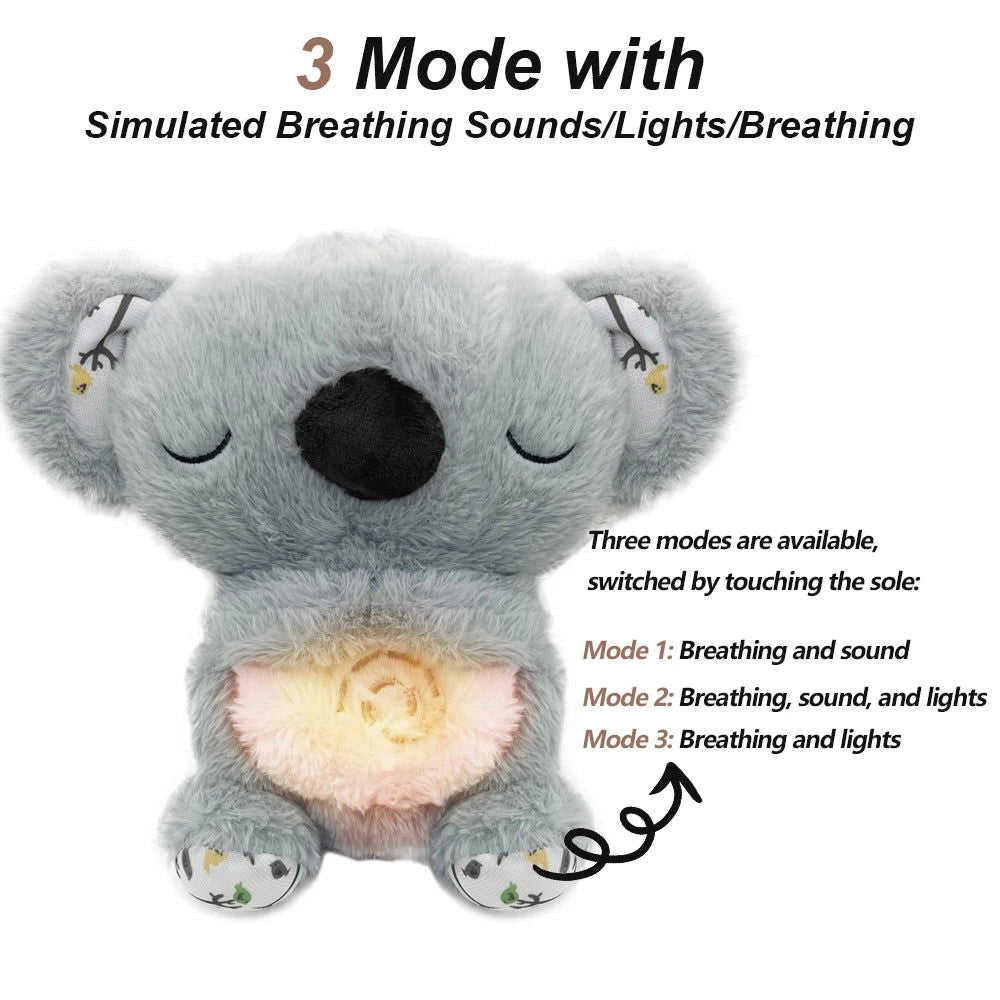 Breathing Bear Baby Soothing Otter Plush Doll Toy Baby Kids Soothing Music Baby Sleeping Companion Sound and Light Doll Toy Gift - Slobuy