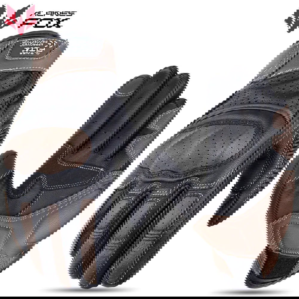 Brown Vintage Leather Motorcycle Gloves Men CE Certification Motorbike Riding Touch Screen Motocross Moto Racing Biker Glove XXL - Slobuy