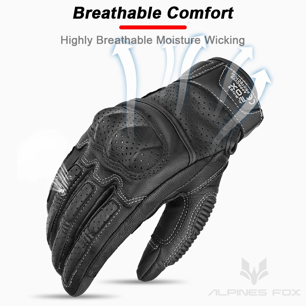 Brown Vintage Leather Motorcycle Gloves Men CE Certification Motorbike Riding Touch Screen Motocross Moto Racing Biker Glove XXL - Slobuy