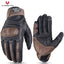 Brown Vintage Leather Motorcycle Gloves Men CE Certification Motorbike Riding Touch Screen Motocross Moto Racing Biker Glove XXL - Slobuy