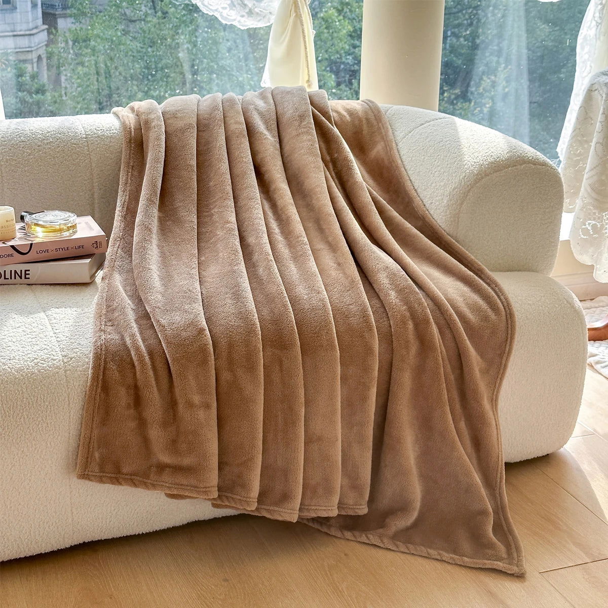 Bucephalus Flannel Throw Blankets, Fuzzy Super Soft Comfy and Cozy Luxury Flannel Throw Blankets for Couch Sofa,Black Gray Khaki - Slobuy