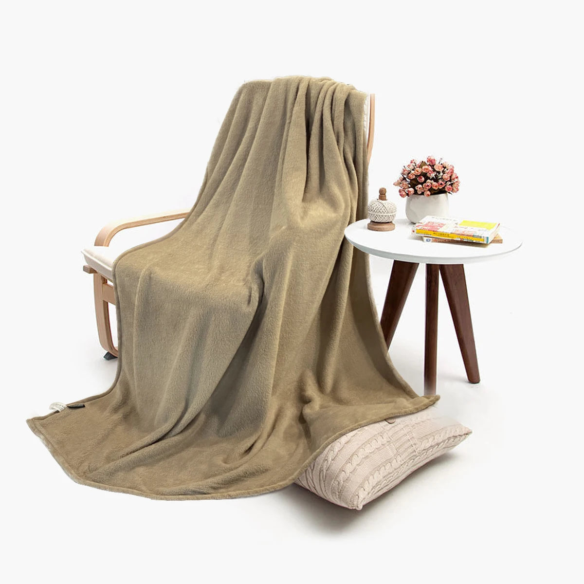 Bucephalus Flannel Throw Blankets, Fuzzy Super Soft Comfy and Cozy Luxury Flannel Throw Blankets for Couch Sofa,Black Gray Khaki - Slobuy