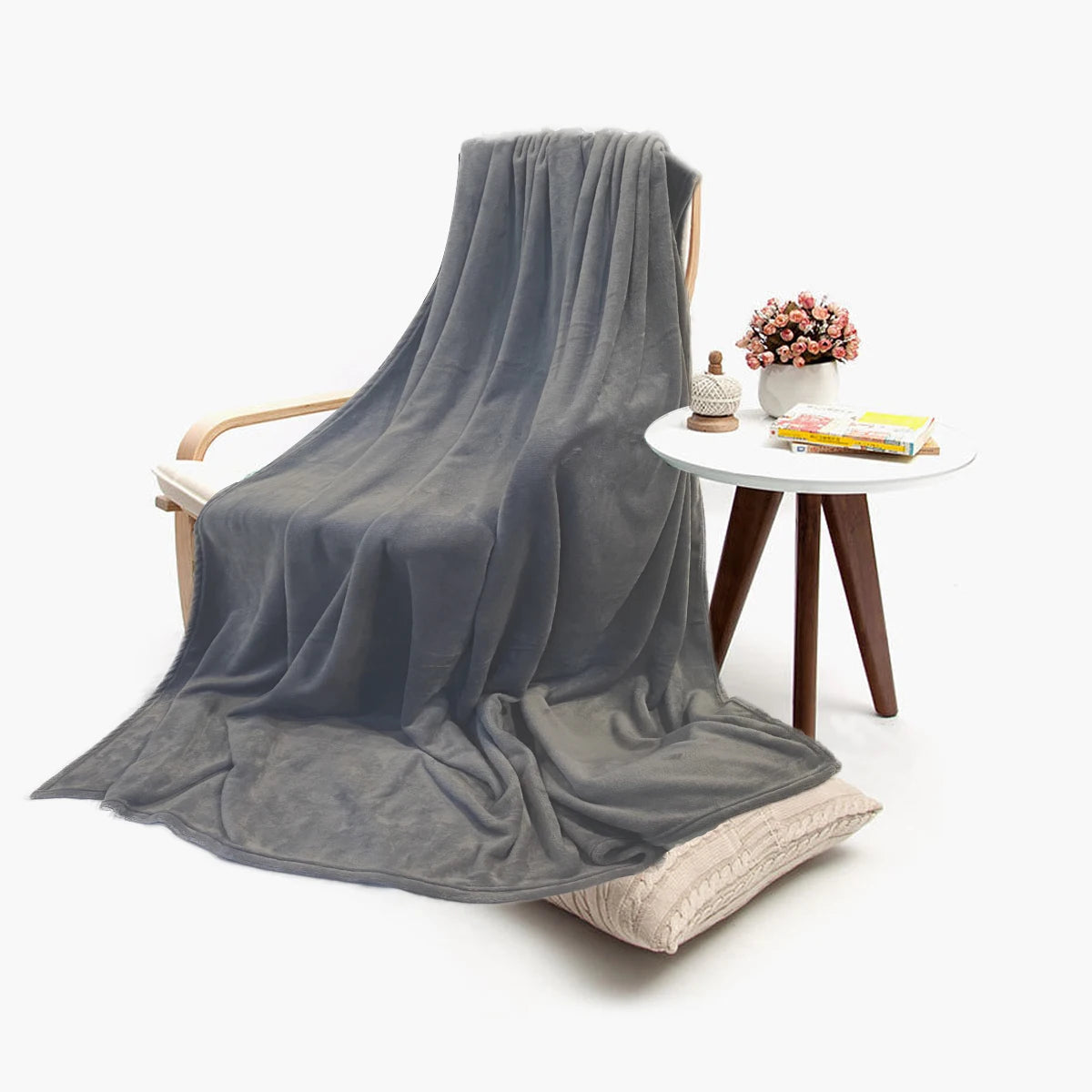 Bucephalus Flannel Throw Blankets, Fuzzy Super Soft Comfy and Cozy Luxury Flannel Throw Blankets for Couch Sofa,Black Gray Khaki - Slobuy