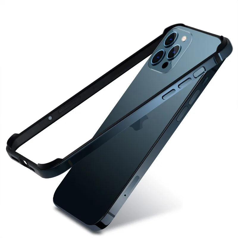 Bumper Case For iPhone 15 14 Plus 13 12 Mini 11 Pro Max 12Pro 11Pro 14pro XR Luxury Aluminum Metal Phone Blue Black Accessories - Slobuy