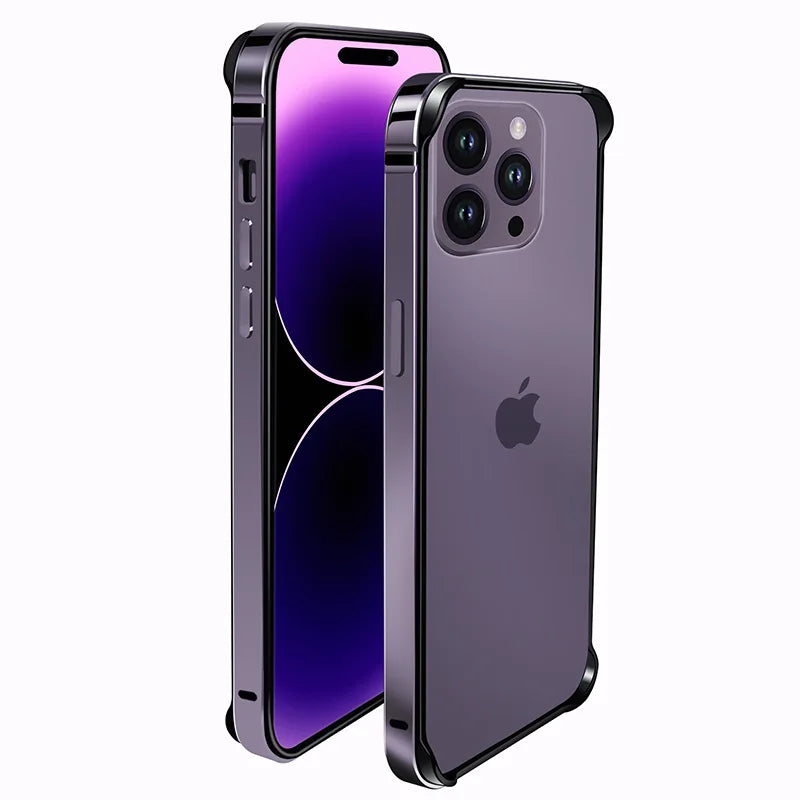 Bumper Case For iPhone 15 14 Plus 13 12 Mini 11 Pro Max 12Pro 11Pro 14pro XR Luxury Aluminum Metal Phone Blue Black Accessories - Slobuy