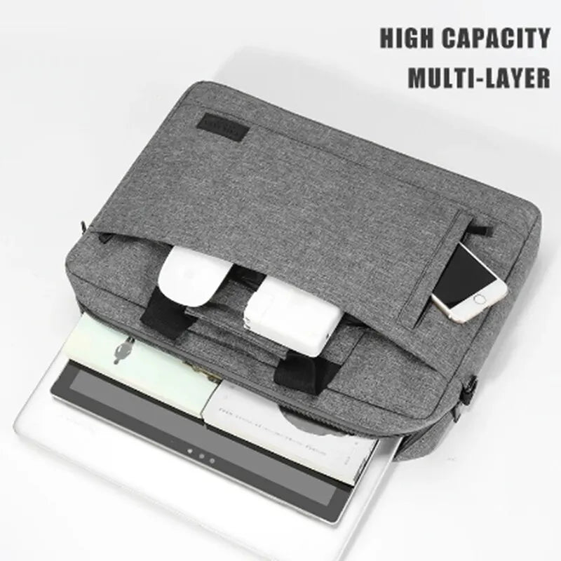 Business Laptop Bag Case Shoulder Tote Bag Notebook Bag Briefcase For 13 15 17 Inch Macbook Air Pro HP Huawei Asus Dell - Slobuy