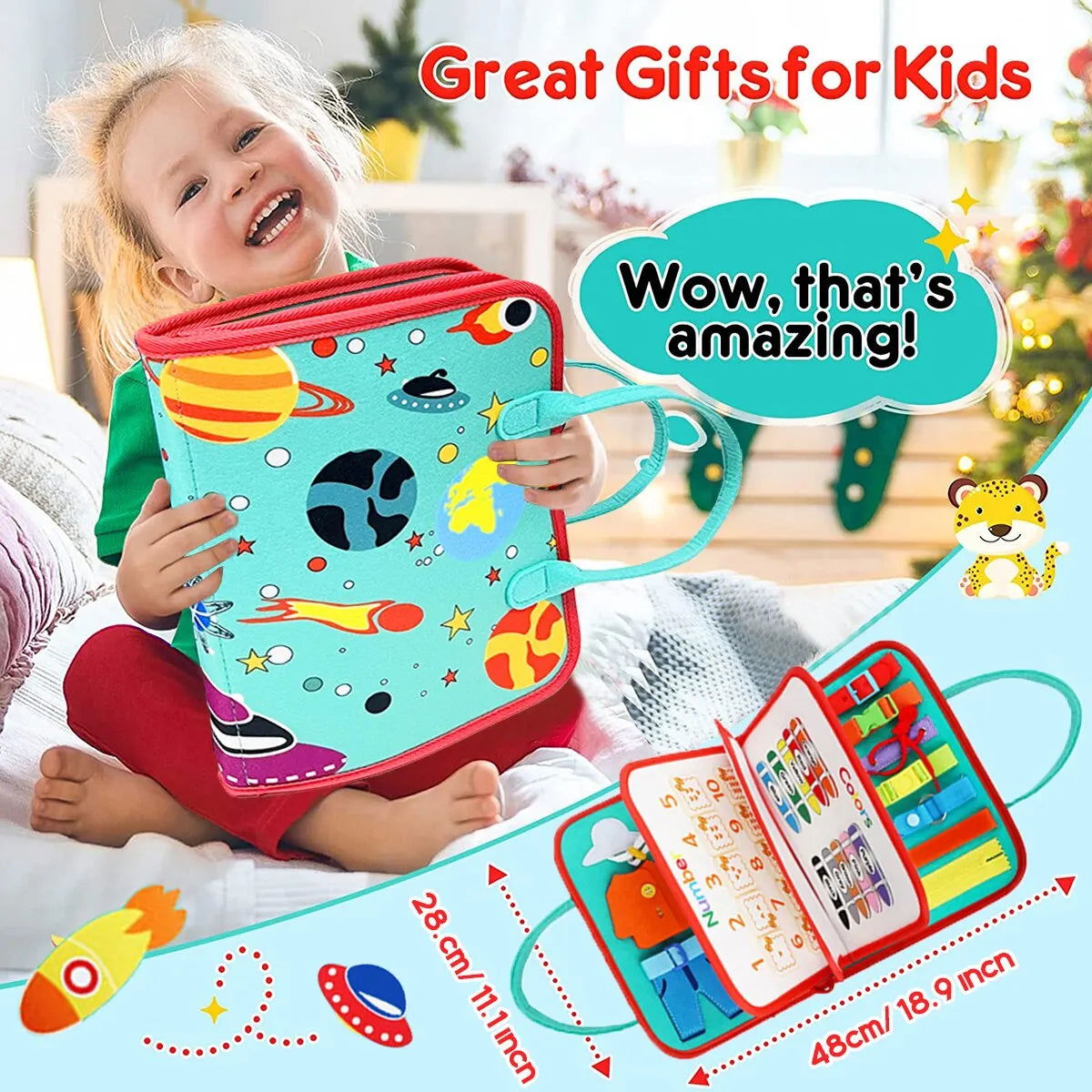 Busy Board Montessori Toys for Toddlers Sensory Toy Preschool Learning Educational Travel Activities For Boys Fine Motor Skills - Slobuy