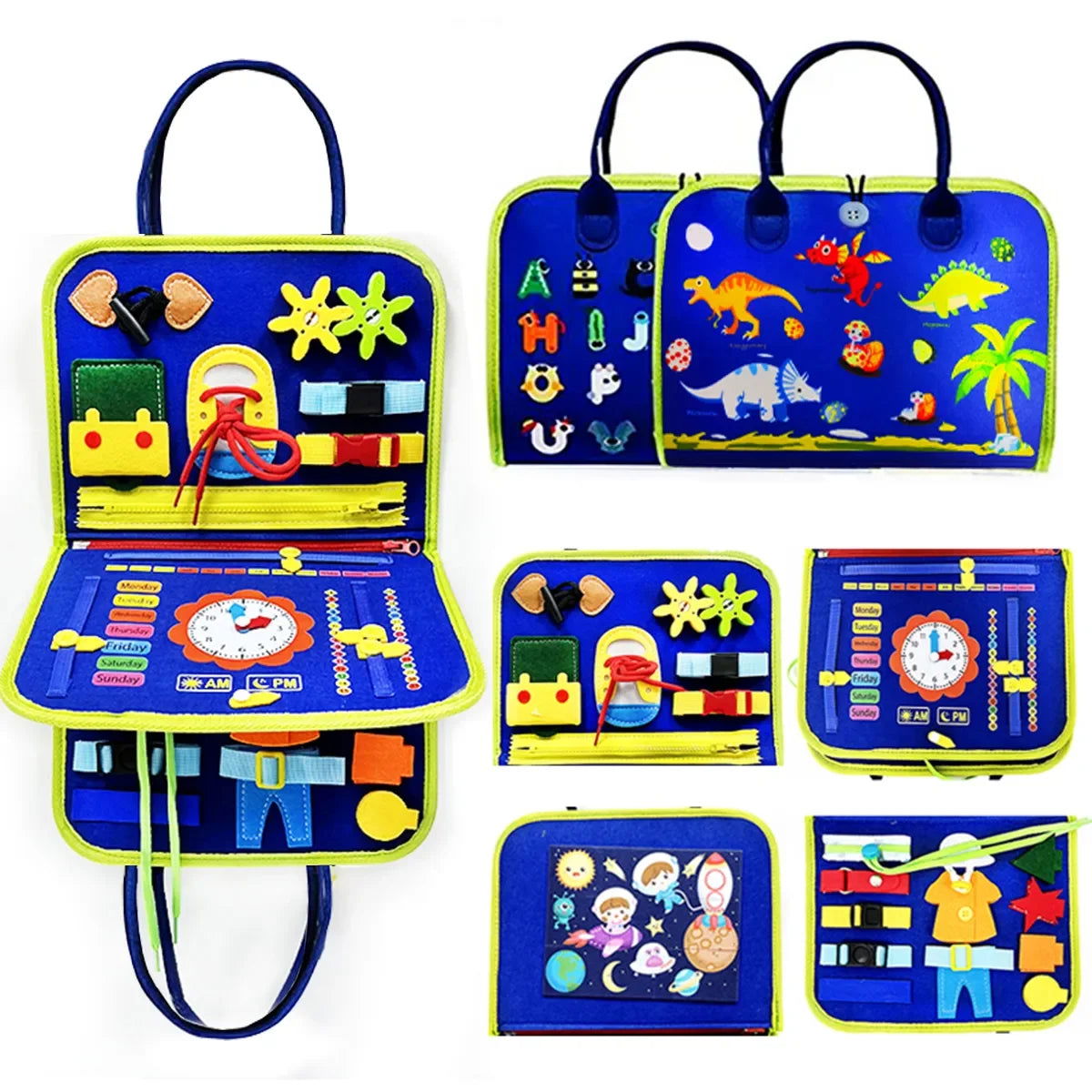 Busy Board Montessori Toys for Toddlers Sensory Toy Preschool Learning Educational Travel Activities For Boys Fine Motor Skills - Slobuy