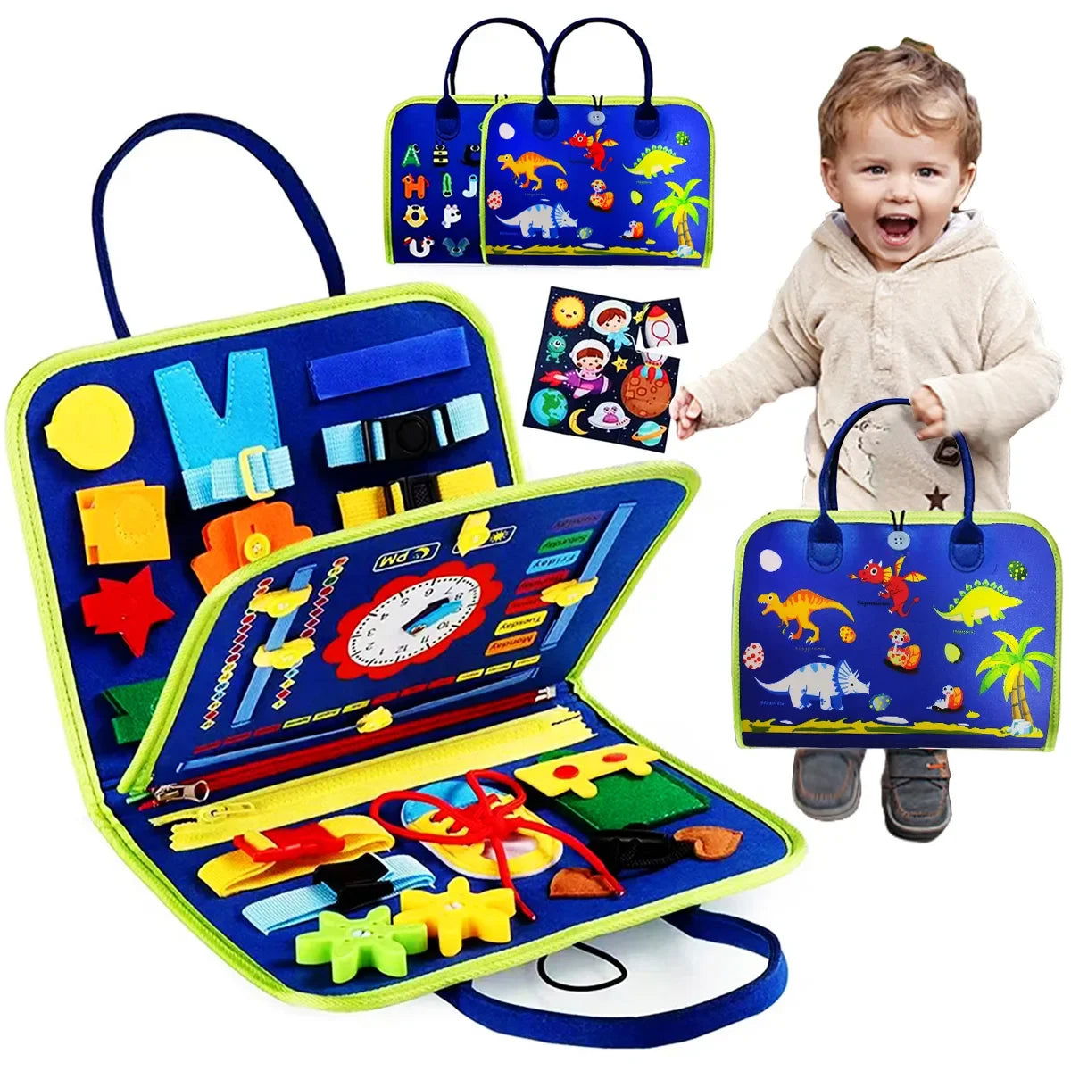 Busy Board Montessori Toys for Toddlers Sensory Toy Preschool Learning Educational Travel Activities For Boys Fine Motor Skills - Slobuy