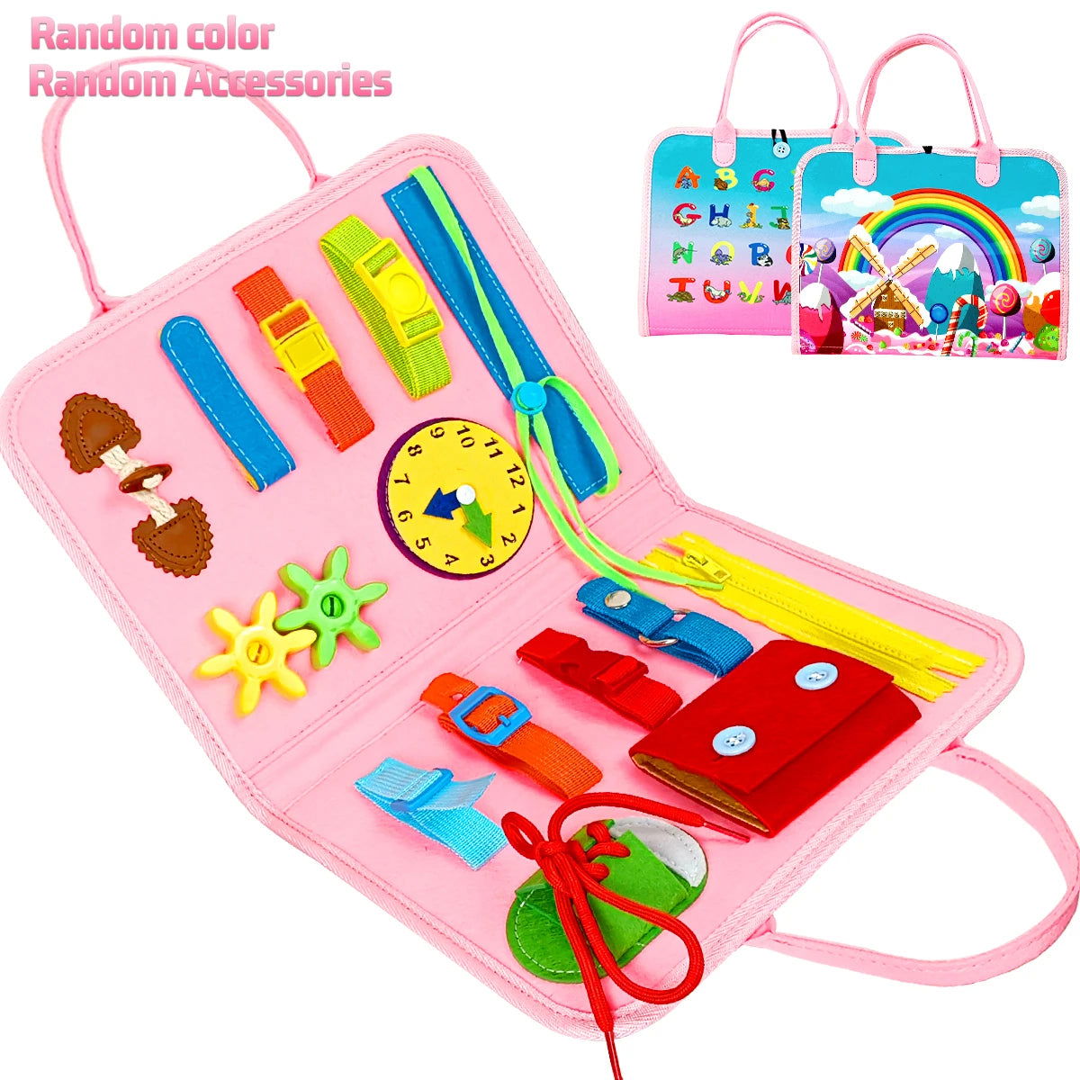 Busy Board Montessori Toys for Toddlers Sensory Toy Preschool Learning Educational Travel Activities For Boys Fine Motor Skills - Slobuy
