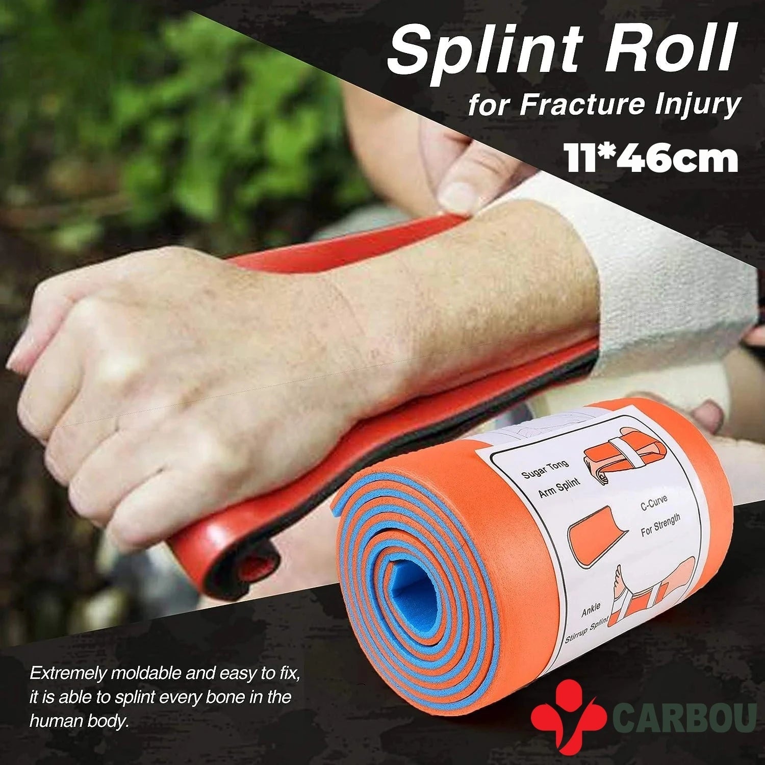 CARBOU First Aid Universal Aluminum Splint Roll Medical Survival Polymer For Fixture Bone Emergency Kit Outdoor Travel - Slobuy