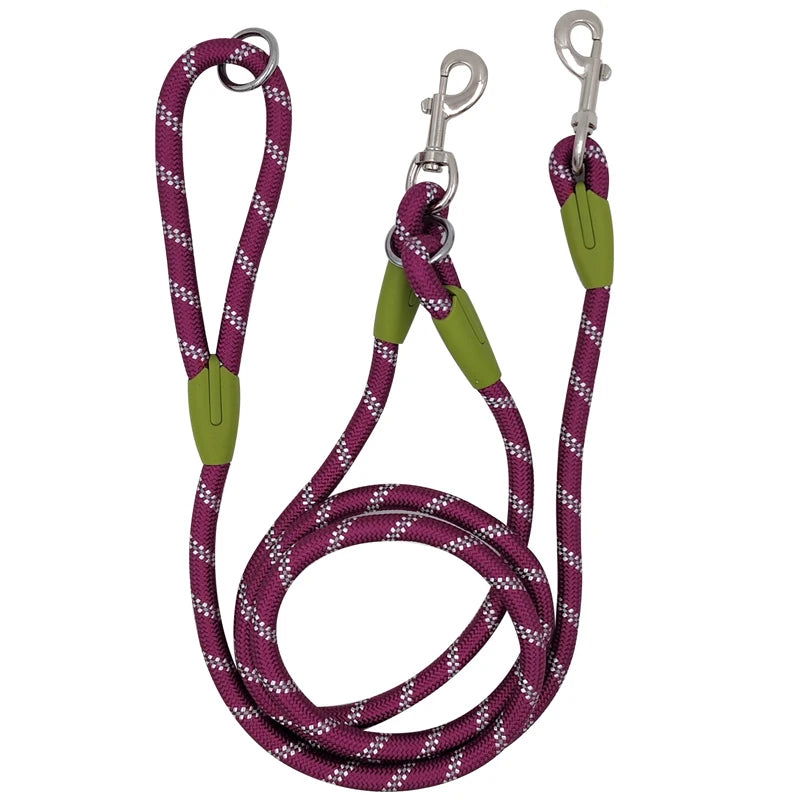 CAWAYI KENNEL Reflective Nylon Leashes Pet Dogs Chain Traction Rope Leads for Running Free Hands Rope Chain for Small Large Dogs - Slobuy
