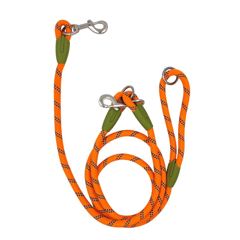 CAWAYI KENNEL Reflective Nylon Leashes Pet Dogs Chain Traction Rope Leads for Running Free Hands Rope Chain for Small Large Dogs - Slobuy