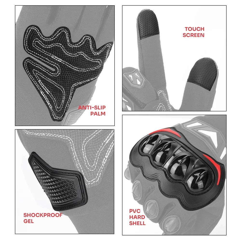 CE Motorcycle Gloves Summer Riding Gloves Hard Knuckle Touchscreen Motorbike Tactical Gloves For Dirt Bike Motocross ATV UTV - Slobuy