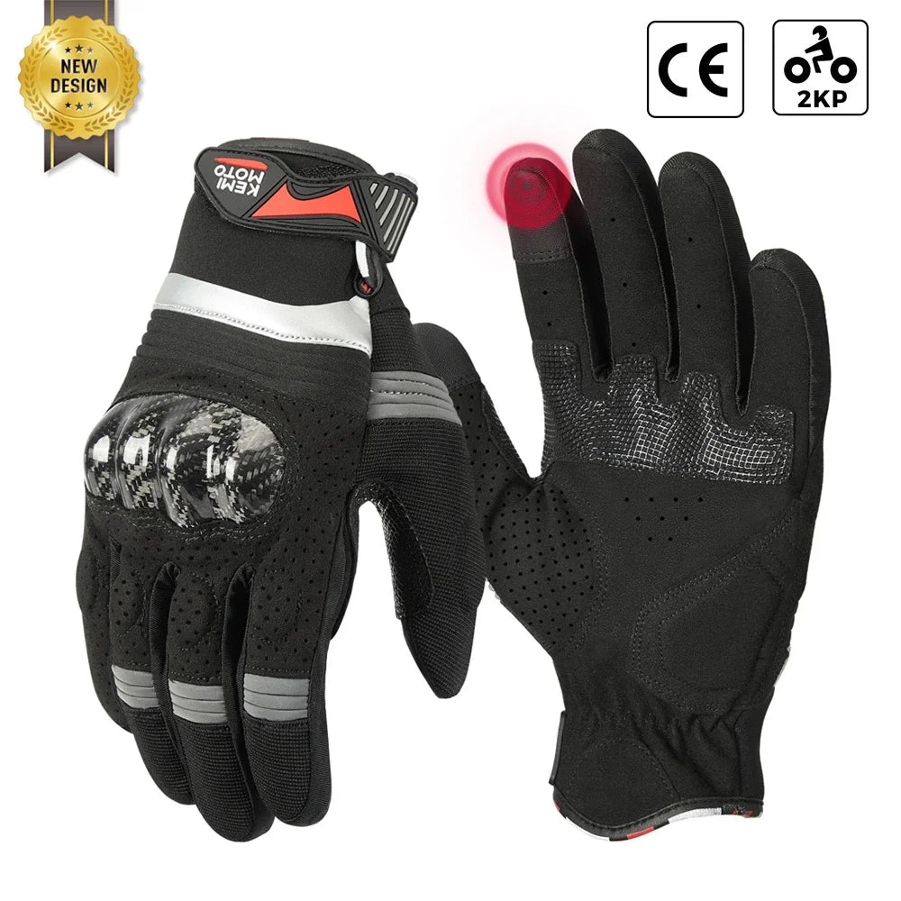 CE Motorcycle Gloves Summer Riding Gloves Hard Knuckle Touchscreen Motorbike Tactical Gloves For Dirt Bike Motocross ATV UTV - Slobuy