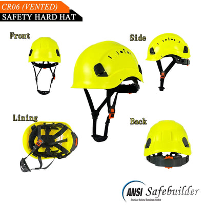 CE Work Safety Hard Hat for Engineer Slotted Ventilated Construction Safety Helmet for Men & Women Industrial Adjustable Ratchet - Slobuy