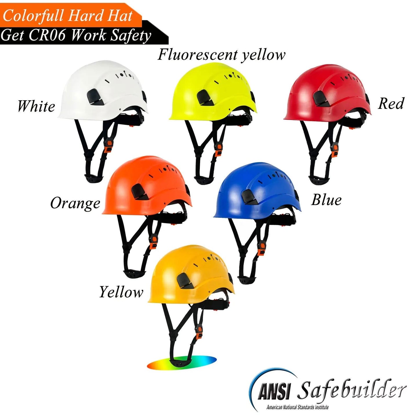 CE Work Safety Hard Hat for Engineer Slotted Ventilated Construction Safety Helmet for Men & Women Industrial Adjustable Ratchet - Slobuy