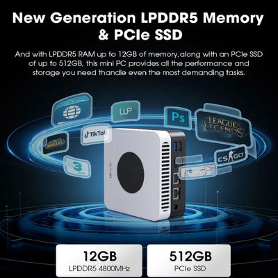 CHUWI LarkBox X Mini PC Intel N100 Game PC UHD Graphics for 12th Gen Intel Processors 12GB RAM 512GB SSD WiFi 6 Desktop Computer - Slobuy