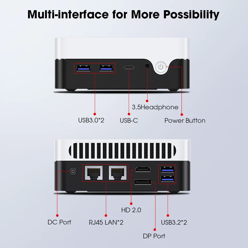 CHUWI LarkBox X Mini PC Intel N100 Game PC UHD Graphics for 12th Gen Intel Processors 12GB RAM 512GB SSD WiFi 6 Desktop Computer - Slobuy