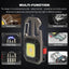 COB Keychain Work Light with Battery Display 8Mode Rechargeable High Lumens Portable LED Light for Camping Hiking Running - Slobuy