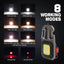 COB Keychain Work Light with Battery Display 8Mode Rechargeable High Lumens Portable LED Light for Camping Hiking Running - Slobuy