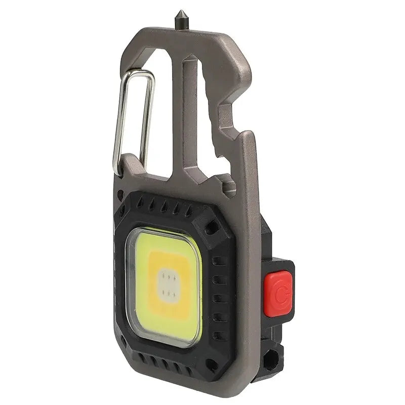 COB Keychain Work Light with Battery Display 8Mode Rechargeable High Lumens Portable LED Light for Camping Hiking Running - Slobuy