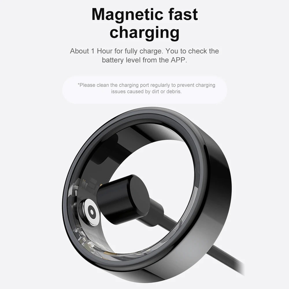 COLMI R02 Smart Ring Military Grade Titanium Steel Shell Health Monitoring IP68 & 3ATM Waterproof Multi-sport Modes - Slobuy