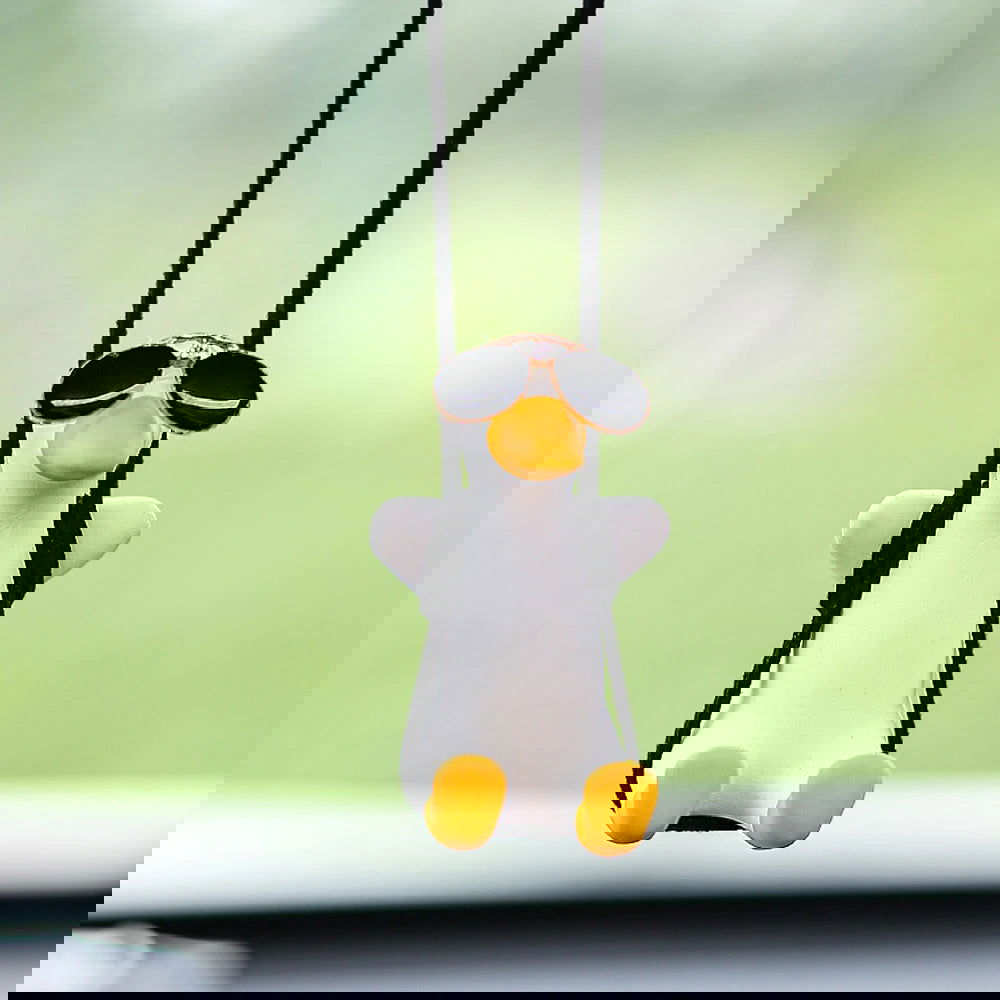 Car Accessorie Car Fragrance Gypsum Cute Anime Swing Duck Pendant Auto Rearview Mirror Ornaments Birthday Gift Auto Decoraction - Slobuy
