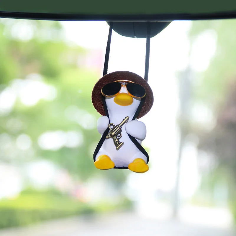 Car Accessorie Car Fragrance Gypsum Cute Anime Swing Duck Pendant Auto Rearview Mirror Ornaments Birthday Gift Auto Decoraction - Slobuy
