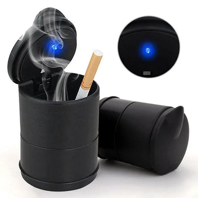 Car Ashtray with LED Light Portable Auto Ashtray Cigarette Flame Retardant Smoke Ash Holders Cup Car Interior Decor Accessories - Slobuy